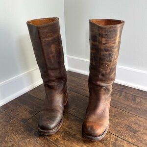 FRYE Campus Boots, Vintage marble Brown  Leather, Women’s Sz 7 Festival Ready!